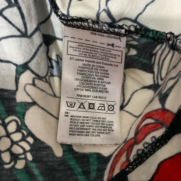 Adidas Trefoil Tee in Black/Multi Floral Print - Picture 7 of 9